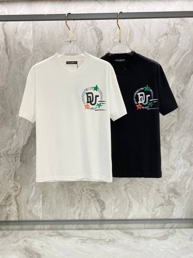 Dolce & Gabbana 25Ss Summer New Hand-Painted Short-Sleeve T-Shirt! Synchronized