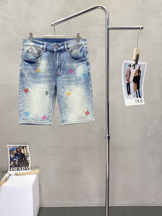 Loewe Exclusive New Arrival Casual Denim Shorts Premium Edition! Custom-Made Fab
