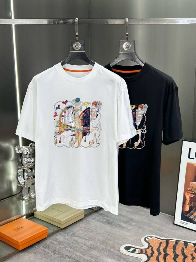Herm S 2025 Latest Short-Sleeve T-Shirt, Stylish And Fashionable, With A Delicat