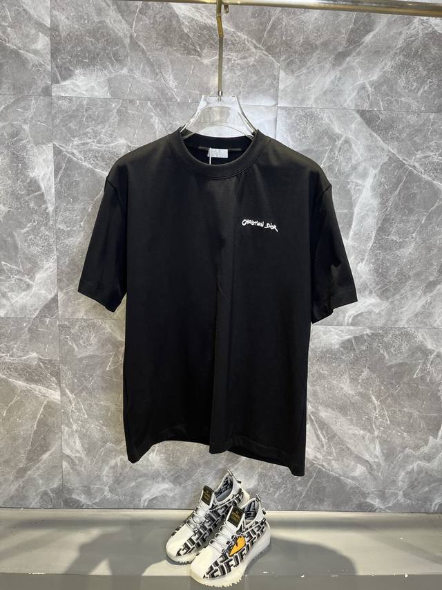 Dior 2025 Spring/Summer New Arrival High-Weight Heavyweight Round Neck Short-Sle