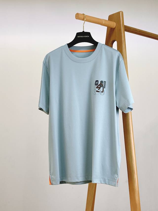 Herm S 2025 Ss Spring/Summer New Arrival Men's High-End Casual Short-Sleeve T-Sh