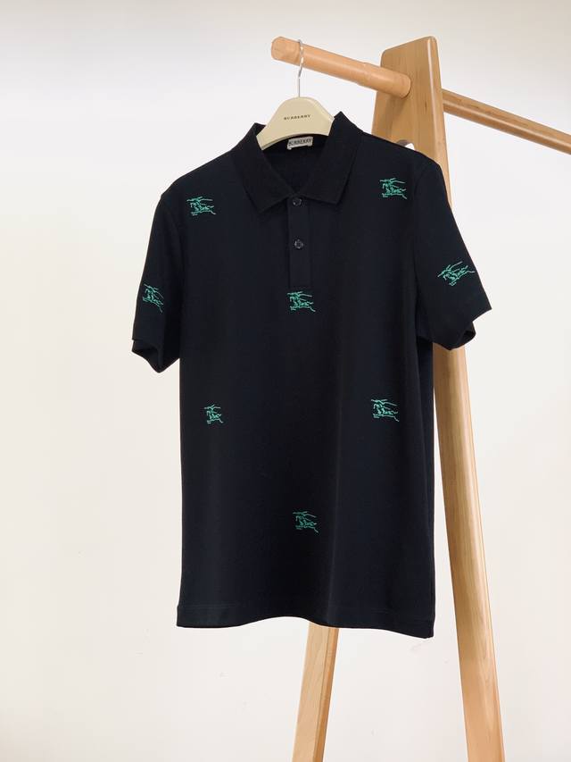 Burberry Burberry Full-Length Equestrian Embroidered Polo Shirt, Crafted From Co