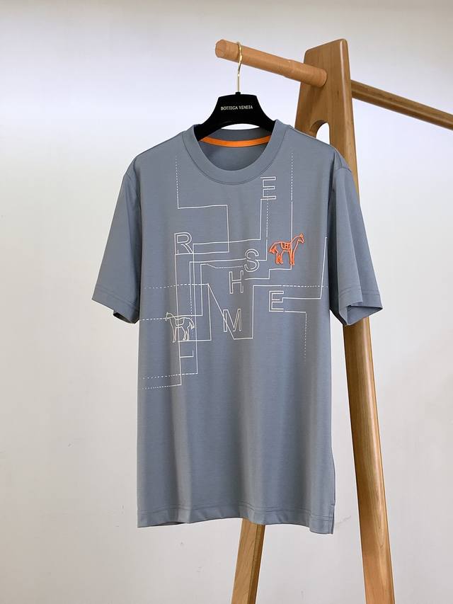 Herm S 2025 Spring/Summer New Arrival Men's High-End Casual Short-Sleeve T-Shirt