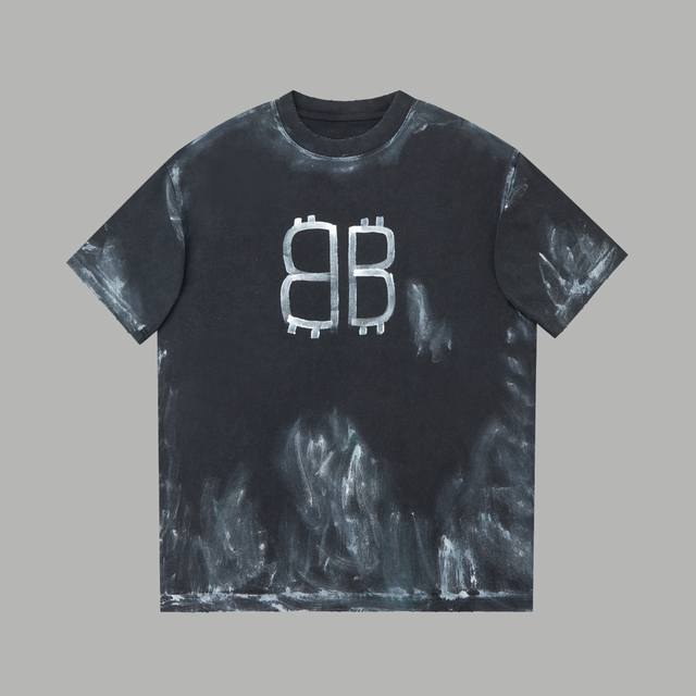Paris Bgl 25Ss Early Spring New Arrival Velvet Letter Print Short-Sleeve Shirt,