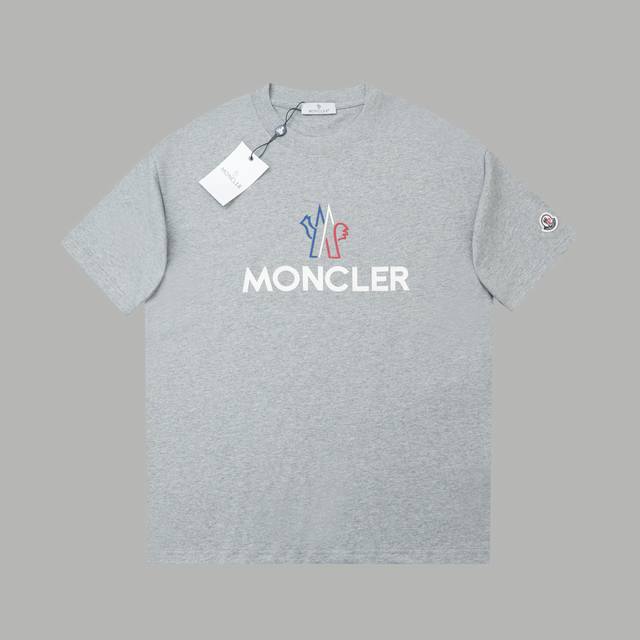 Monc25Ss Spring/Summer New Arrival Logo Embroidered Leather Label Short-Sleeve S