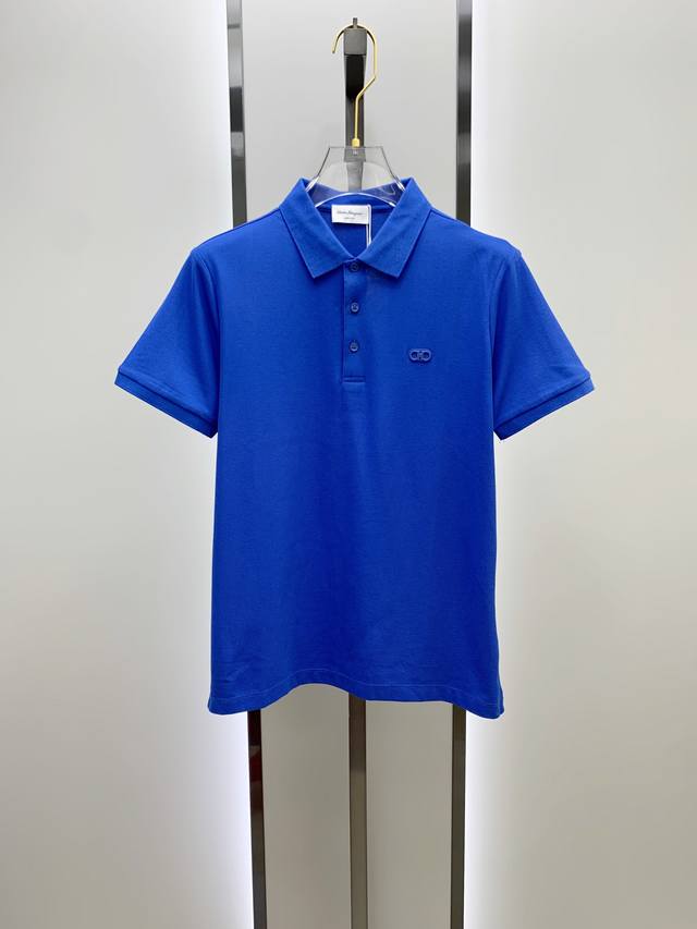 New Arrival Ferragamo 2025 Ss Summer New Arrival Letter Logo Men's Collar Polo S