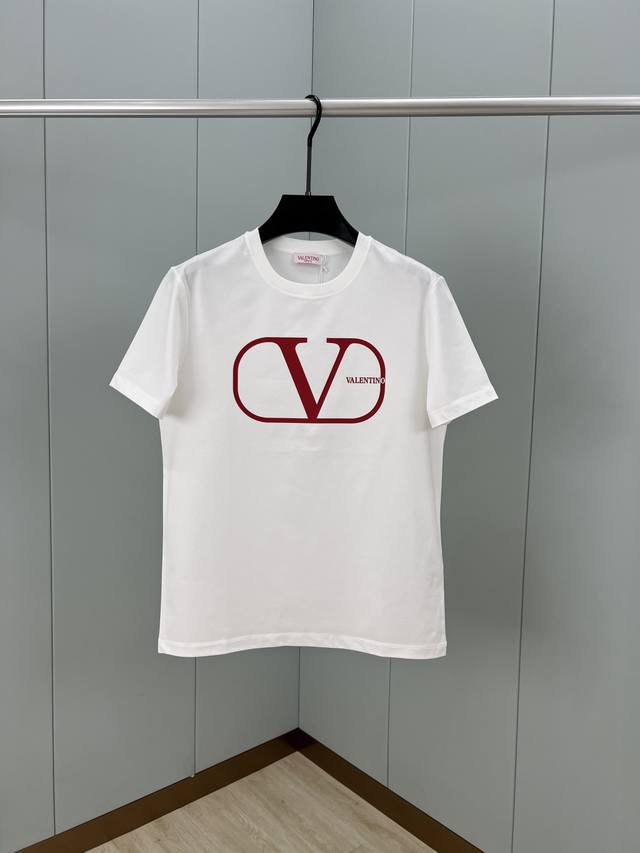 Valentino Spring/Summer New Arrival Red V Logo Printed Short-Sleeve T-Shirt, Mad
