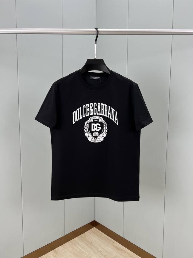 Dolce & Gabbana 25 Spring/Summer Velvet-Processed Letter Logo Short-Sleeve T-Shi