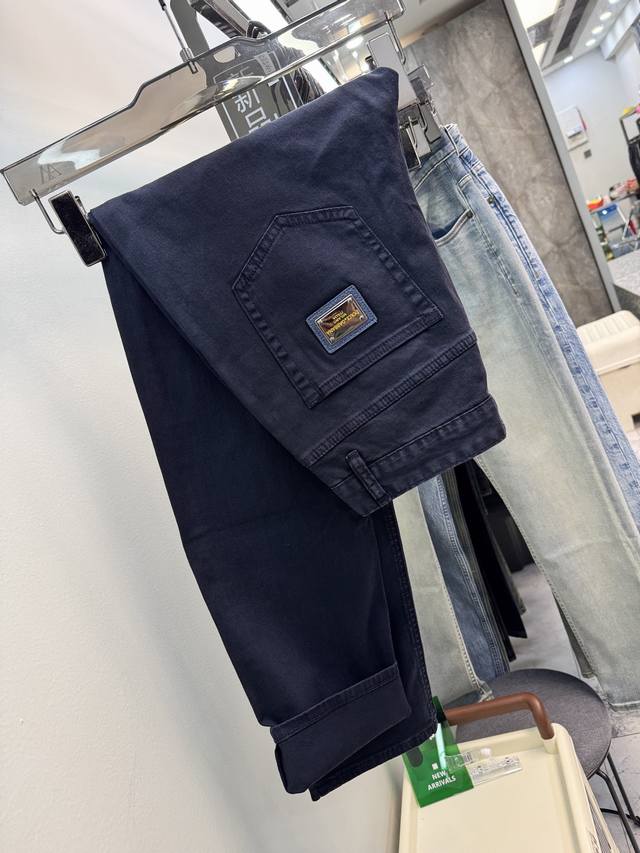 Dg & 5 Heavyweight Denim Pants Ready-To-Wear Washed Denim Fabric, Luxurious Feel