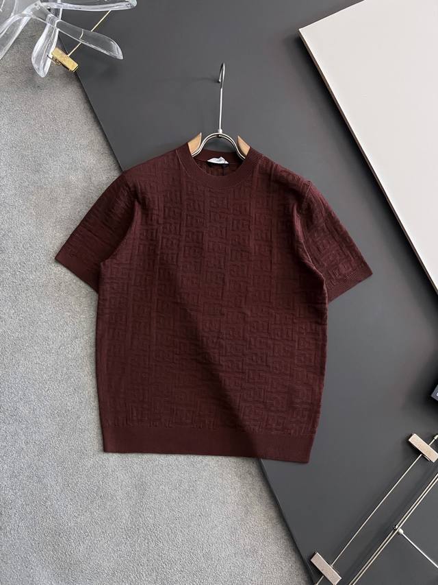 Dg*2025 Spring New Season Men's Knitted Short-Sleeve T-Shirt, New 16-Gauge Tence