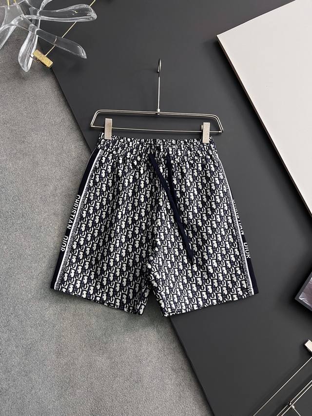 Cd25Ss Spring/Summer New Classic Floral Pattern 100% Cotton Drawstring Shorts, M