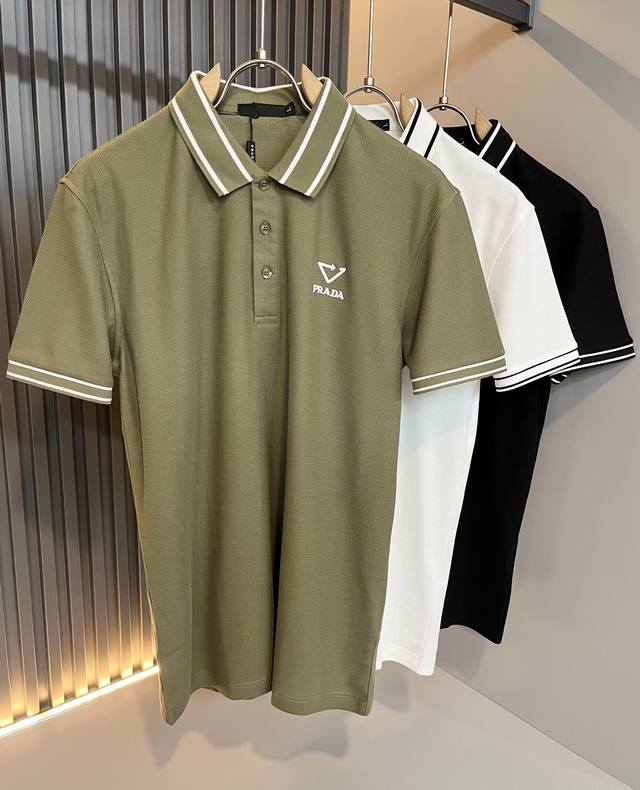 Prad*Pu*Da 2025 Spring/Summer New Classic Element Short-Sleeve Polo Shirt, Class