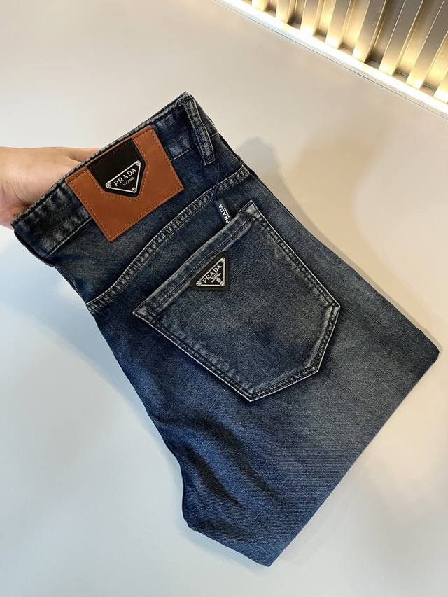 Pra*Da Pu*Da 2025 Spring/Summer New Men's Casual Denim Pants, A Premium Quality