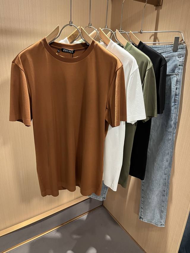 Ermenegildo Zeg*A* 2025 Spring/Summer New Arrival Men's Short-Sleeve Casual T-Sh