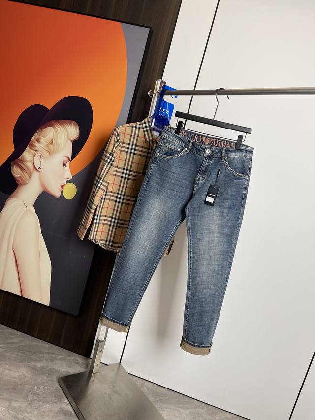 Armani 2025 Spring/Summer New Arrival Authentic Denim Pants, Original Hardware A