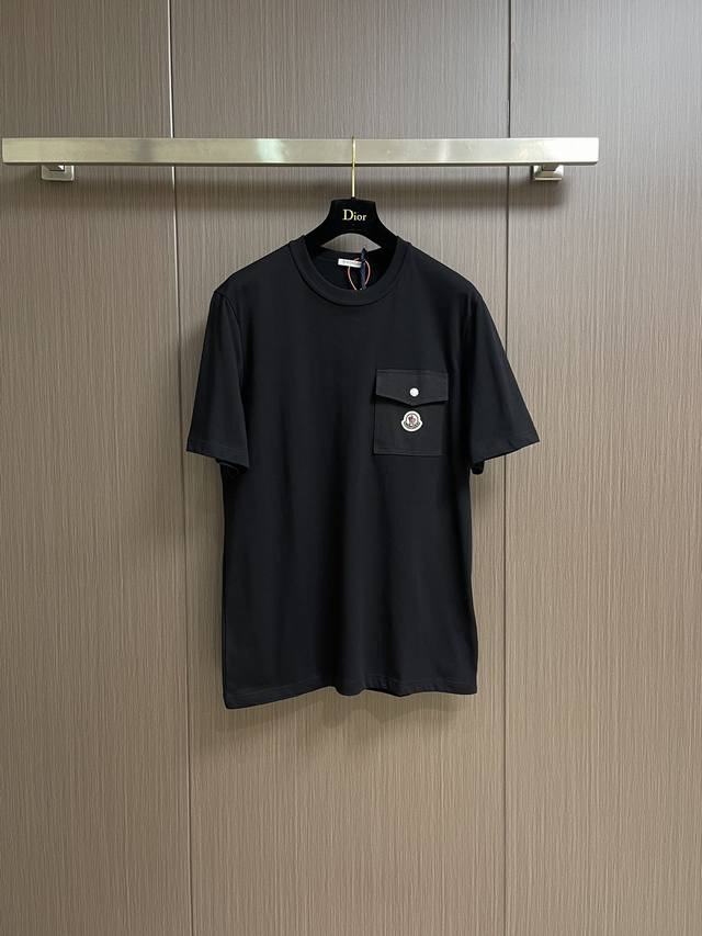 Moncler Logo Pocket Short-Sleeve T-Shirt, Custom Water-Inspired Moir Jacquard Fa