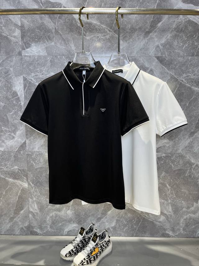 Armani Armani 2025 Spring/Summer Newest Collared Fashion Short-Sleeve T-Shirt, H
