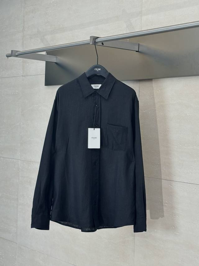 Celine* Celine 25Fw New Linen Loose-Fit Shirt