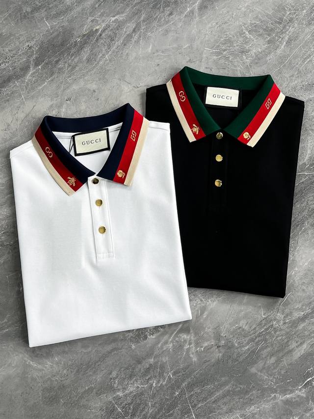 New Arrival 2025 Spring/Summer New Arrival Gu*Ci Collar Woven Label Men's Busine