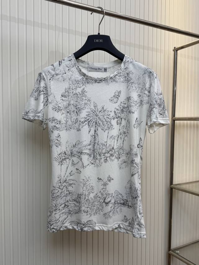 Dio Dior 25Ss Sketch Jungle Short-Sleeve T-Shirt Women's Size: S, M, L
