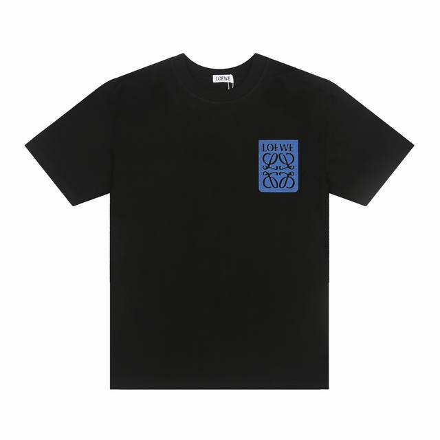 Loewe*Loewe*Loewe Embroidered Square Label Short-Sleeve T-Shirt - Custom 260Gsm