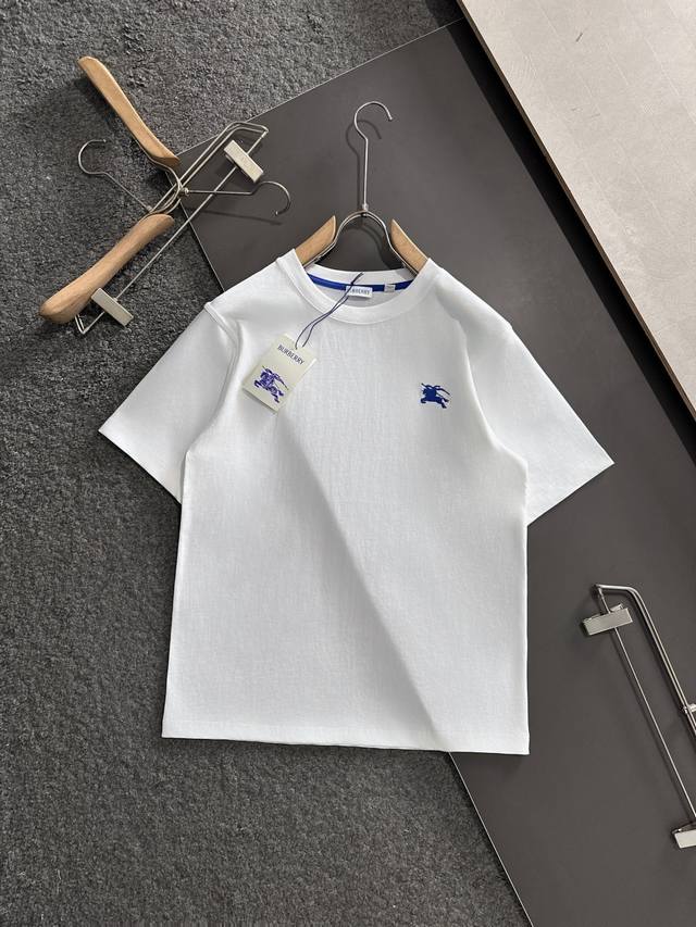 Bbr 25Ss New Design Horse Emblem Blue Embroidered Short-Sleeve T-Shirt, Luxuriou