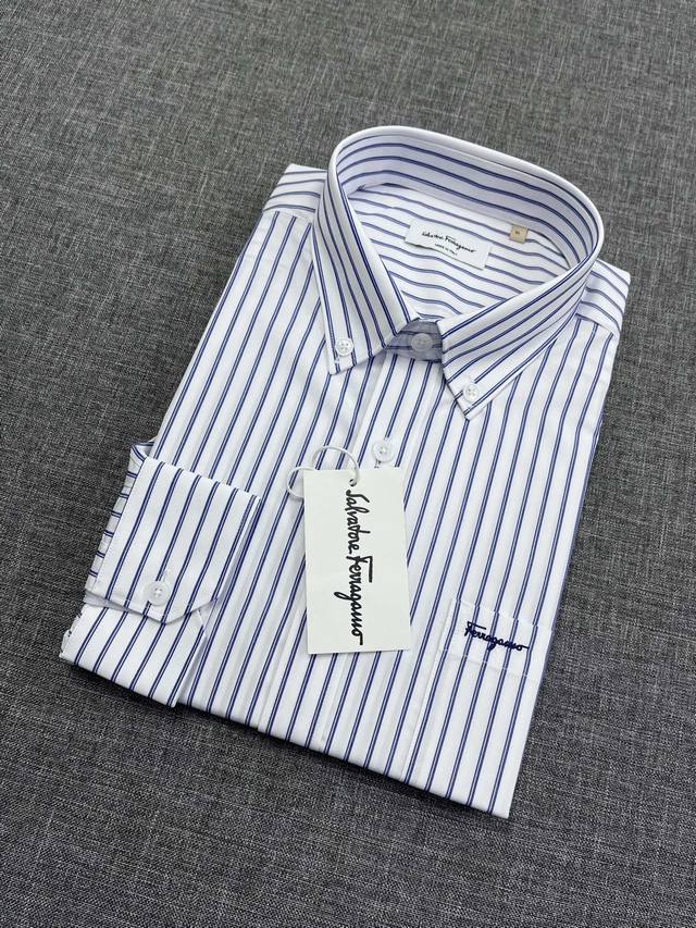 Ferragamo Men's Business Casual Long-Sleeve Shirt, Sourced Through A Trading Com