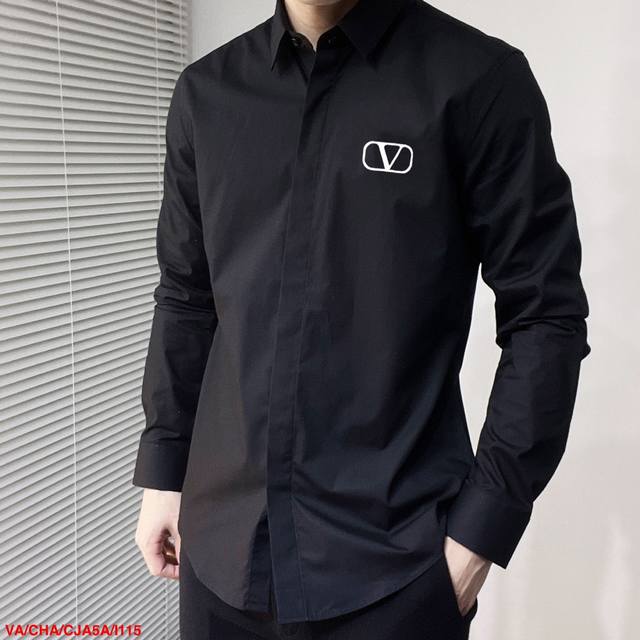 L115.Va Valentino Latest Spring Collection Men's Essential Shirt, 100% Natural C