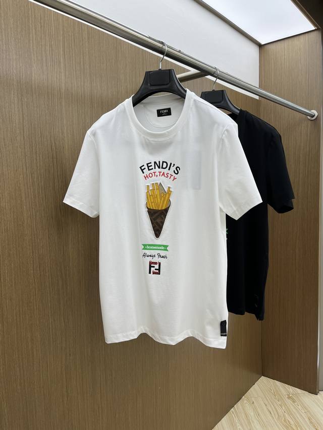 Fd High-End Custom-Made 25 Spring/Summer New Print Round-Neck Short-Sleeve T-Shi