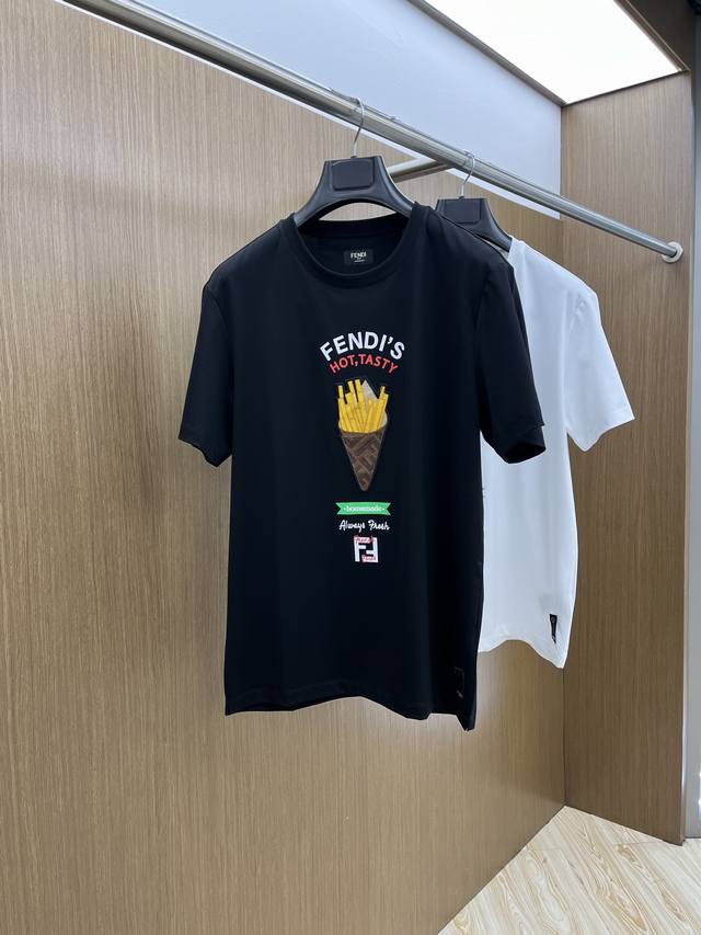 Fd High-End Custom-Made 25 Spring/Summer New Arrival Printed Round-Neck Short-Sl