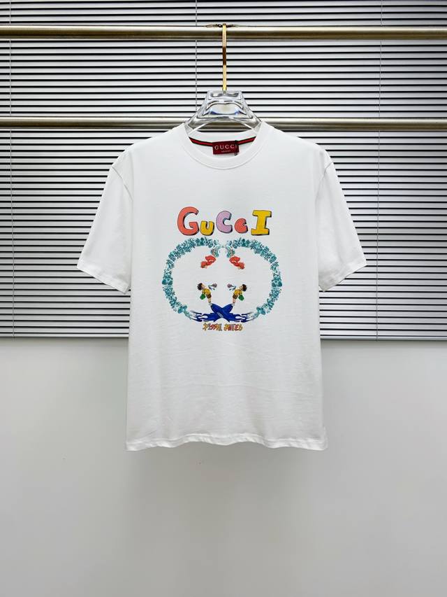 Gucci 2025 Summer New Short-Sleeve T-Shirt, Unique Art Series Exclusive Online L