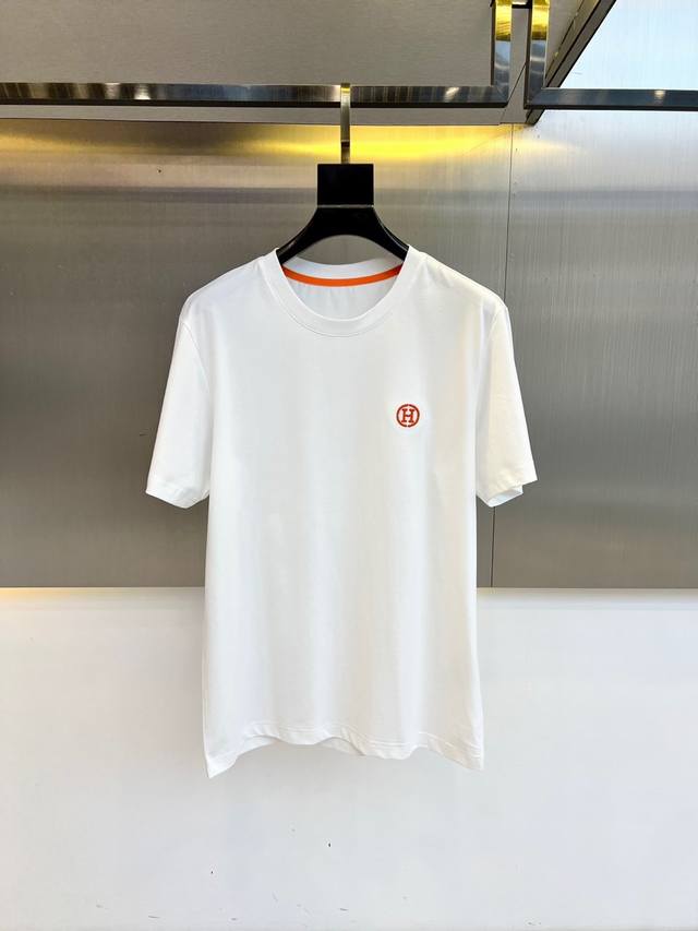 Herm S, 2025 Spring/Summer Latest Men's Round-Neck Short-Sleeve T-Shirt, Casual
