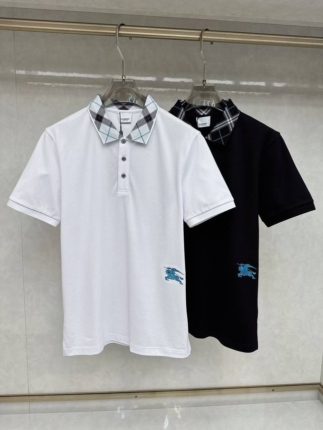 Burberry 2025Ss Summer New Arrival Logo Men's Collared Polo Shirt! Classic Busin