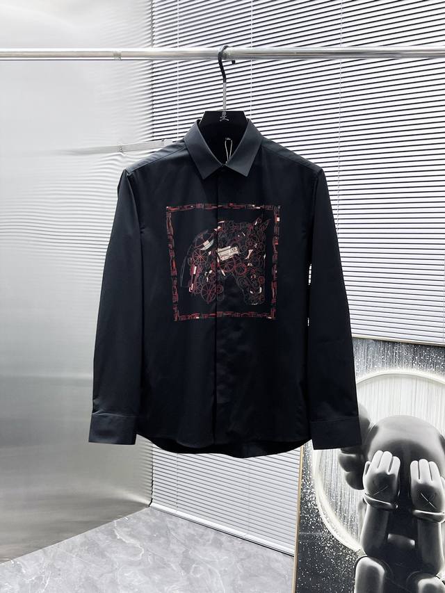 Herm S Ss New Long-Sleeve Shirt, High-End Version! Custom-Made Fabric From The B