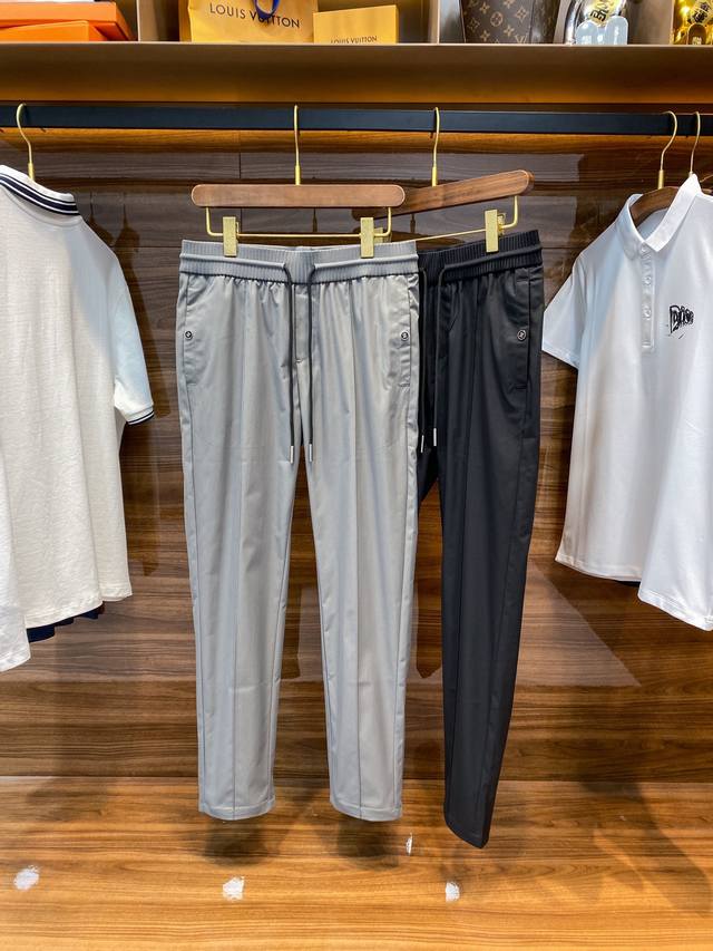 Ez25Ss Spring/Summer New Tech Fiber Blend Lightweight Drawstring Casual Pants, M