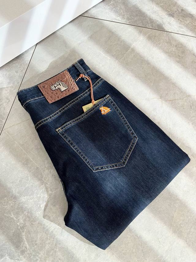 Herm*S Herm S 2025 Spring/Summer Men's High-End Denim Washed Slim-Fit Jeans! Ord