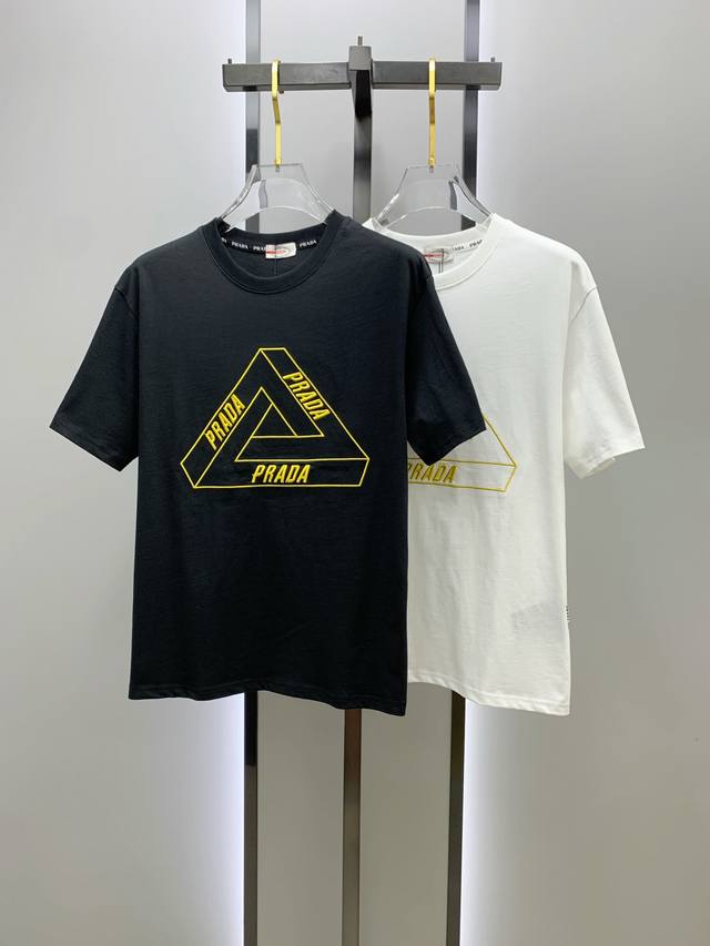 Prada 2025 Summer New Short-Sleeve T-Shirt, Personalized Art Series Exclusive On