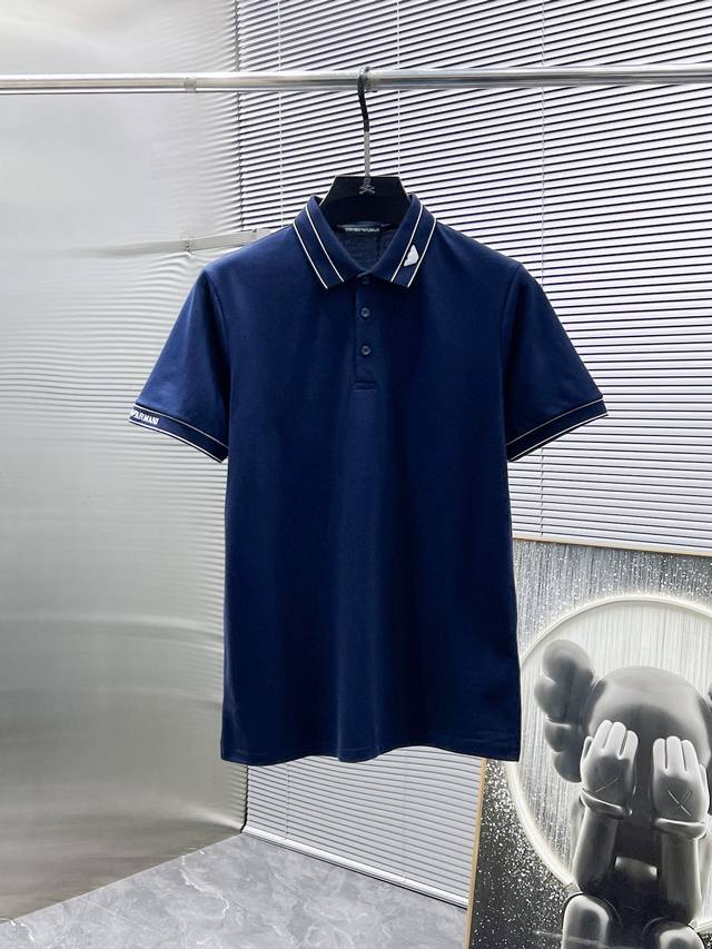 Armani 2025Ss Summer New Arrival Collared Short-Sleeve T-Shirt Polo Shirt, High-