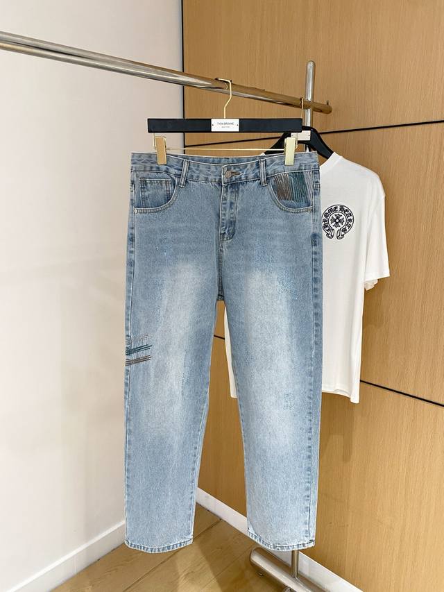 Loewe 2025 Ss Four-Season Denim Pants, Custom-Made Full Set Of Hardware, Brand-N