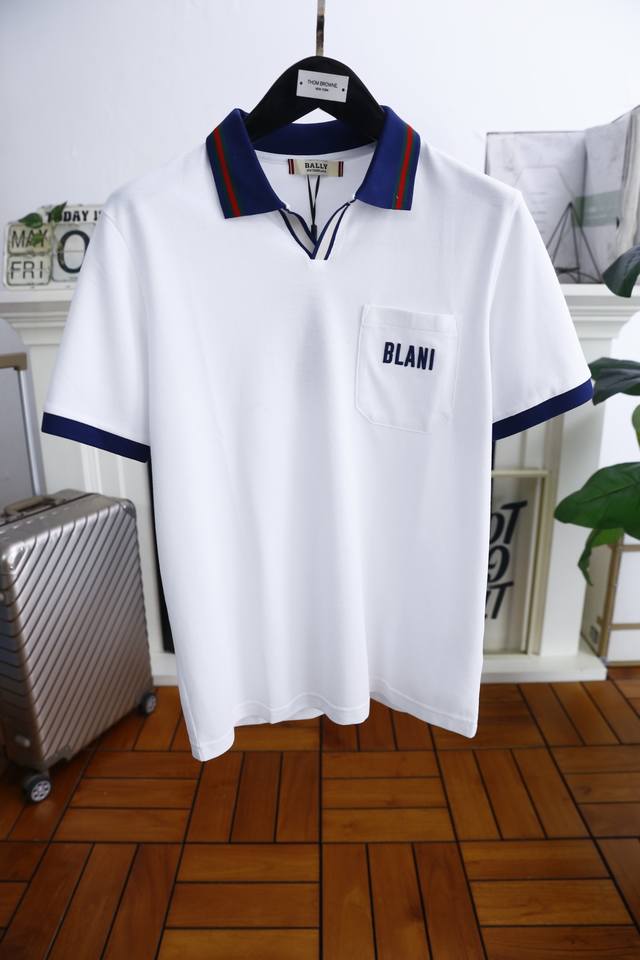Bally. 2025 Summer New Arrival Men's Collared Polo Shirt With Fashionable And El