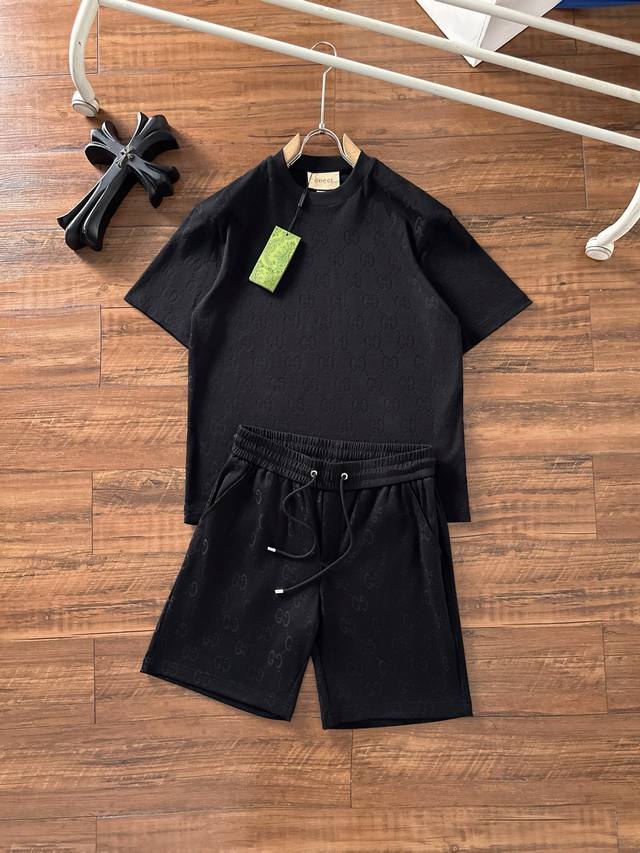 Set Gucci 25 Ss Spring/Summer New Cotton Set With Perfect Embroidered Logo, Top-