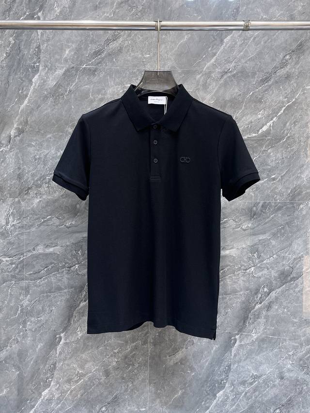 New Arrival Ferragamo Ss Summer New Arrival Letter Logo Men's Collared Polo Shir