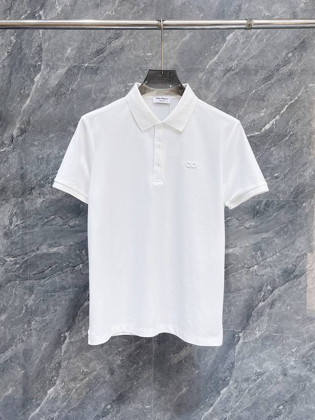 New Arrival: Ferragamo Ss Summer New Arrival Letter Logo Men's Collared Polo Shi