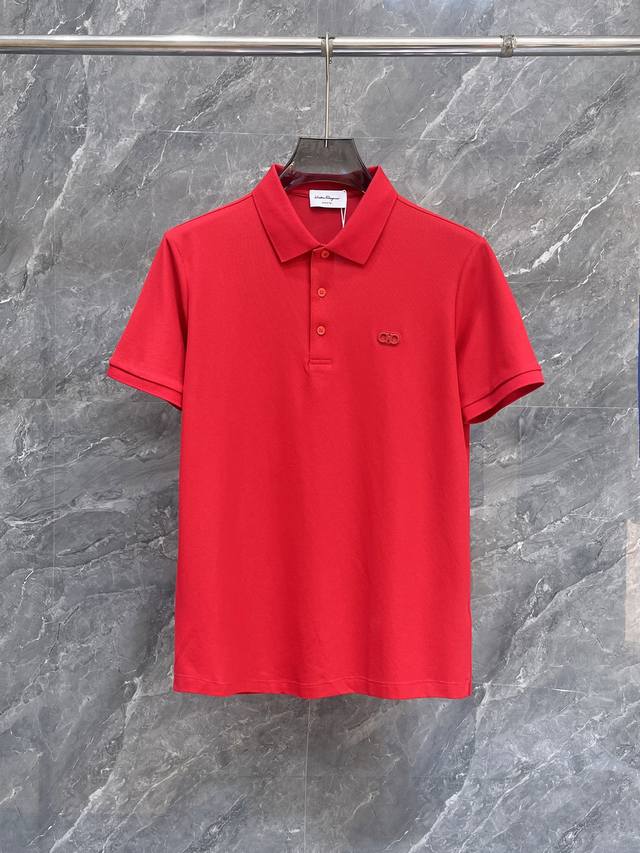 New Arrival Ferragamo 2025 Ss Summer New Arrival Letter Logo Men's Collared Polo