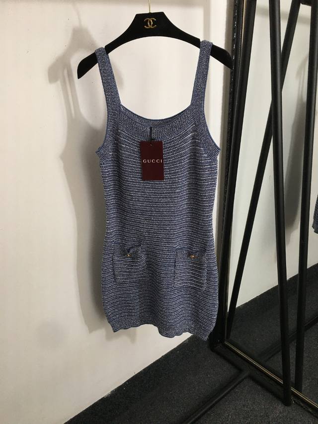 Style No. 20252554 Gucc* New Arrival Color-Block Striped Knit Strapless Dress, B