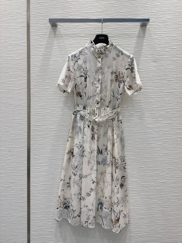 Christian Dior*R 2025Ss New Arrival Floral Dress Printed Dress Fashionable, Subt