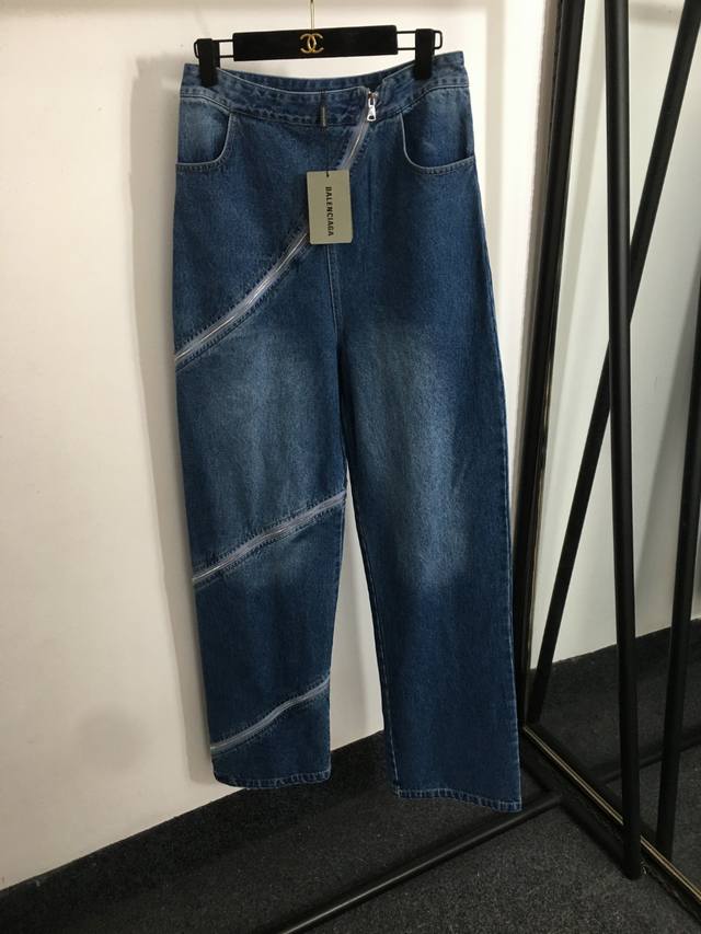 Style Number 20252476 Balenciaga* New Arrival Zipper Patchwork Street-Style Deni