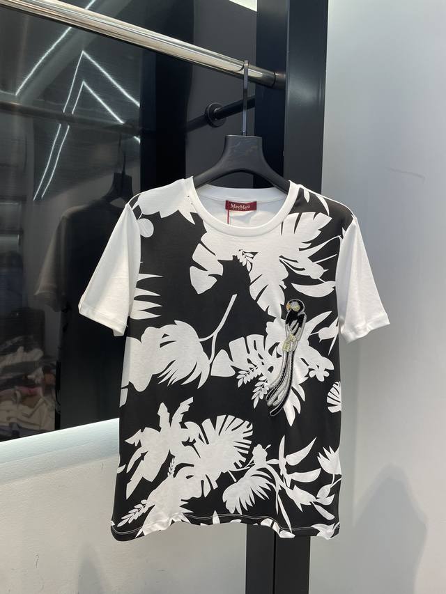 Max Mar 25 Spring New Arrival Tropical Rainforest Plant Print T-Shirt, Exotic Va