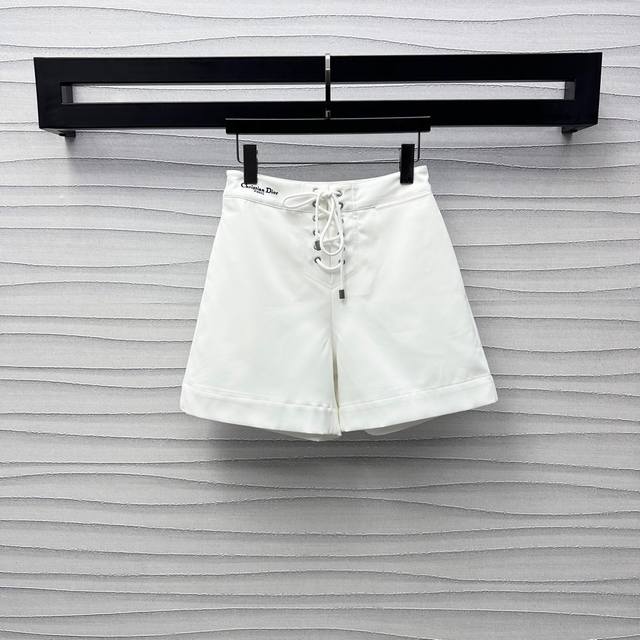 Dio*2025 New Arrival - Tie-Front High-Waisted Shorts. Custom Yb Imported Twill C