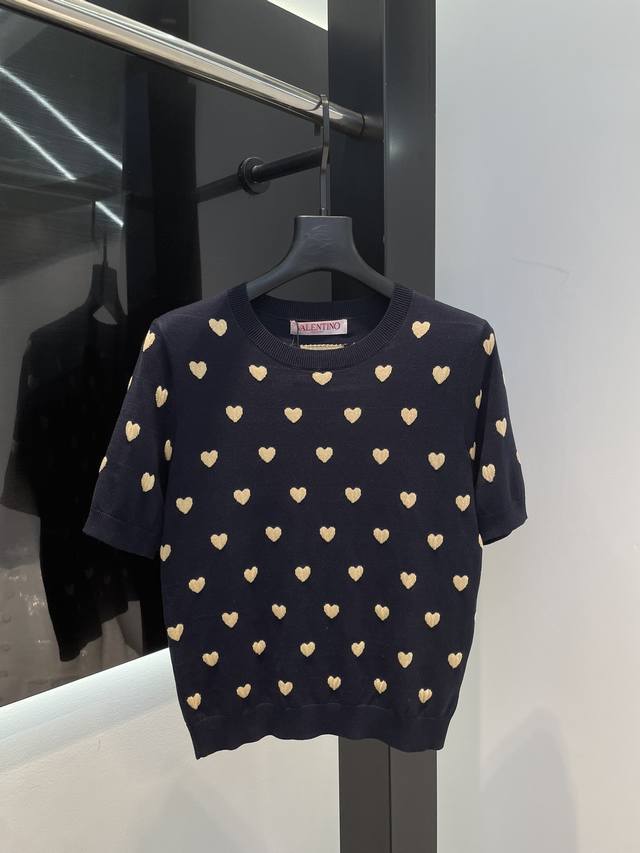 Valentino | 25 Early Spring New Arrival Round Neck Heart Jacquard All-Over Print